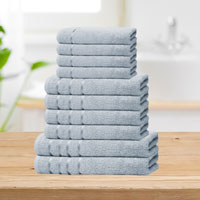 Bear & Panda 10 Piece Cotton Towel Bale Aqua