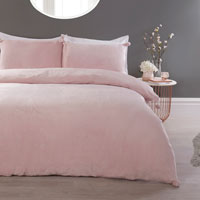 Pom Pom Comfy Fleece Duvet Set Pink
