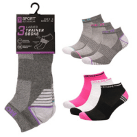 Ladies 3 Pack Sports Trainer Socks