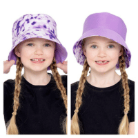Girls Tie Dye Printed Bucket Hat - Reversible
