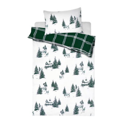 Kids Evergreen Woodland Cabin Duvet Set