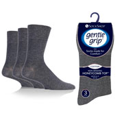Mens Gentle Grip Socks Plain Grey