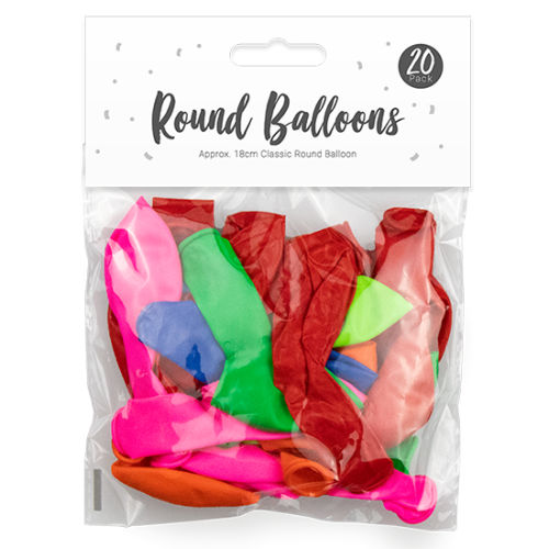 Round Party Balloons 20 Pack