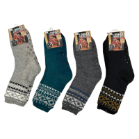 Mens 4.7 Tog Rated Lounge Socks With Gripper Sole Aztec