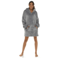 Ladies Sherpa Lined Snuggle Hoodie - Silver