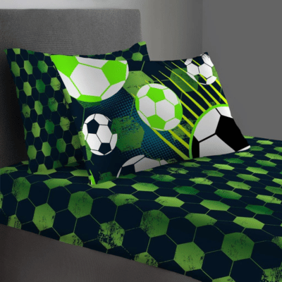Kids Single Fitted Sheet - Football Fun