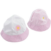 Kids Daisy Design Bucket Hat Pink/White