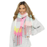 Ladies Checked Scarf Pastel