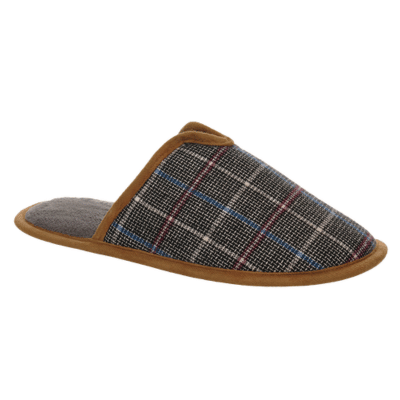 Mens Checked Mule Slippers