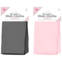 Microfibre Coloured Dish Cloths 4 Pack