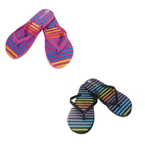 Ladies Rainbow Stripe Flip Flops