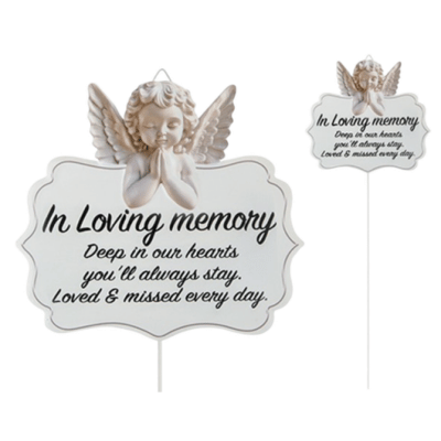 Eternal Memorial Cherub Praying Plaque