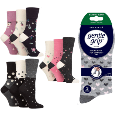 Ladies Bamboo Gentle Grip Socks Bulk Buy