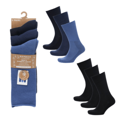Ladies 3 Pack Bamboo Cushion Diabetic Socks