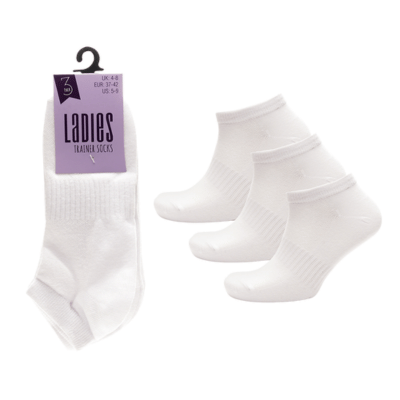Ladies Trainer Socks Plain White