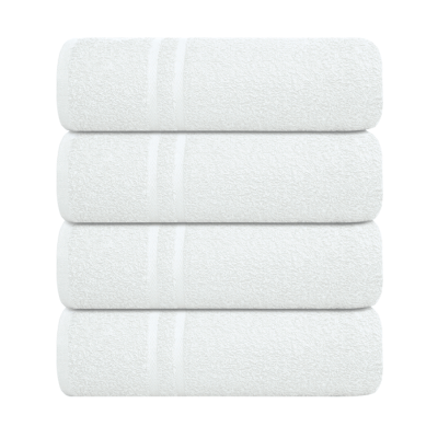 Luxury Soft Cotton Chevron Bath Sheet White