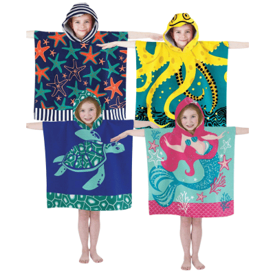 Kids Hooded Poncho Pal Beach Poncho
