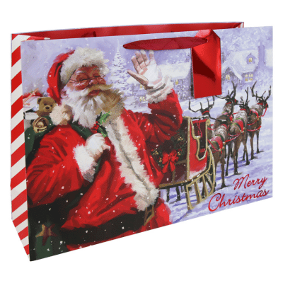 Joyful Santa X-Large Traditional Christmas Gift Bag