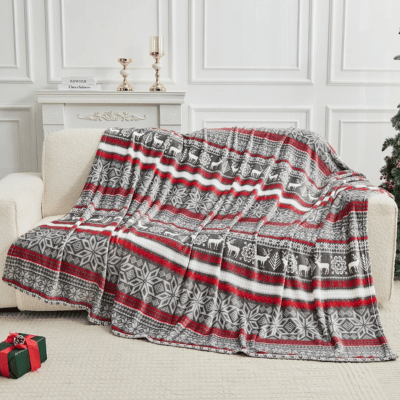 Christmas Design Flannel Throw - Nordic 230x230cm
