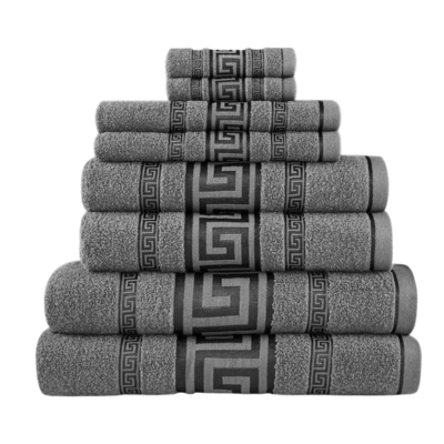 Snoozeville Royal Greek Hand Towels Charcoal