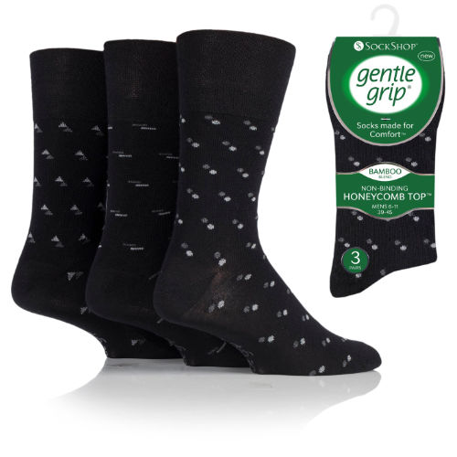 6 Mens Gentle Grip® Bamboo Blend Socks UK 6-11 Dark Suit SOMRM05H3 