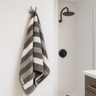 Royal Stripe Bath Sheets Charcoal