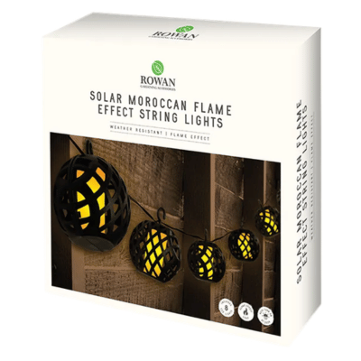 Moroccan Flame Effect Solar String Lights 8 Pack
