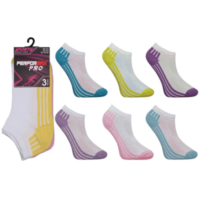 Ladies Performax Pro Trainer Socks Footbed Stripe