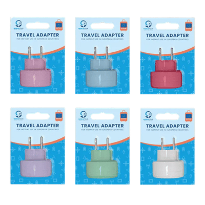UK To EU Coloured Travel Adapter