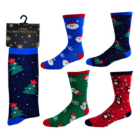 Mens Cotton Rich Christmas Design Socks