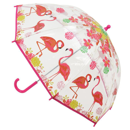 Kids 8 Panel Flamingo Dome Umbrella