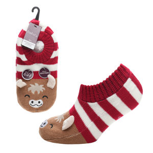 Ladies Novelty Highland Cow Slipper Socks