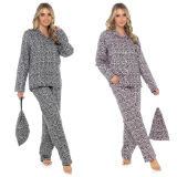 Ladies Leopard Print Pyjama Set In Gift Bag