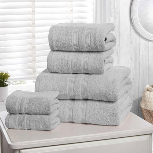 6 Piece Hotel Quality Towel Bale Silver