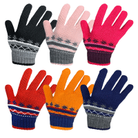 Kids Knitted Fairisle Gloves