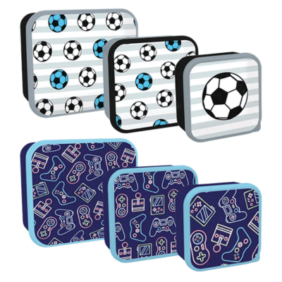 Boys Printed Food Boxes 3 Pack