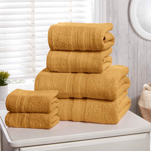 Natural Cotton Camden Hand Towels Ochre