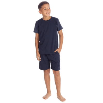 Boys Yarn Jersey Tee & Short Set With Contrast