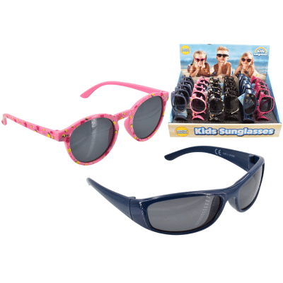Kids Plastic Frame Sunglasses In Display Box