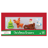 Christmas Novelty Eraser Set 4 Pack