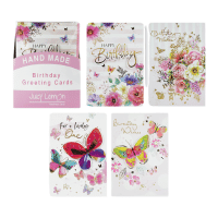 Hand Made Floral Butterfly Design Birthday Greetings Cards