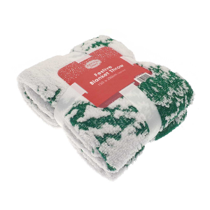 Christmas Tree Festive Design Jacquard Blanket Throw
