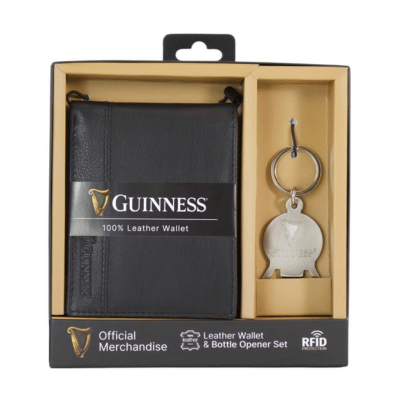 Official Guinness Leather Wallet With Bottle Opener Keyring