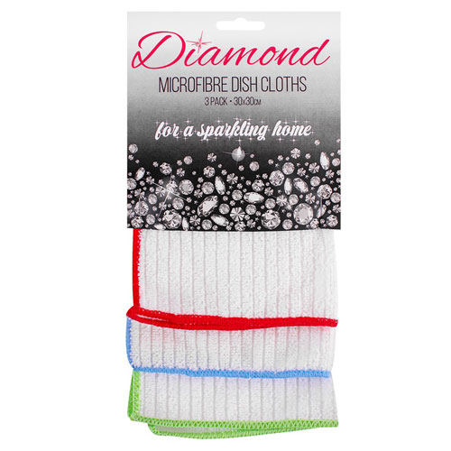Diamond Microfibre Dish Cloths 3 Pack