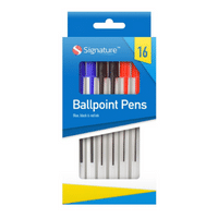 Clear Barrel Ballpoint Pens 16 Pack