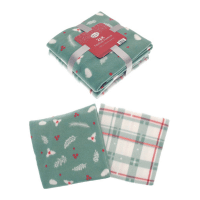 Pack Of 2 Festive Design Fleece Throws 125x150cm - Festive Foliage