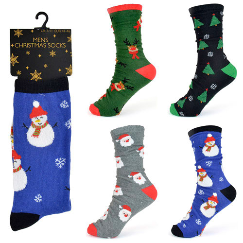 Mens Cotton Rich Christmas Socks | Wholesale Christmas Socks