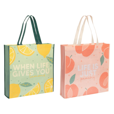 Strong Woven Shopping Bag Fruits Design