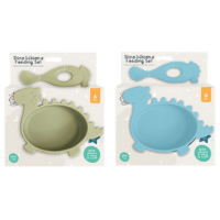 Dino Silicone Feeding Set