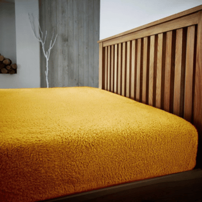 Teddy Fleece Cosy Fitted Bed Sheet Mustard